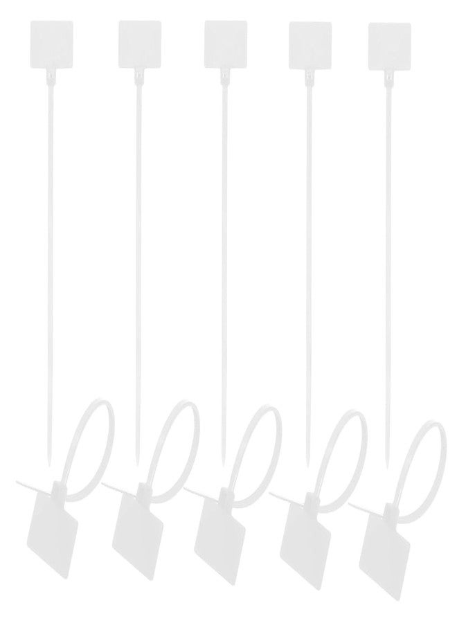 bvslf 200 PCS Nylon Self Locking Cable Ties with Marking Tag, Wire Zip Tie Fastener Organizer with Sign/Marking Tag, Power Network Cable Label/Marking Tag Cord Strap, White, 100 mm x 2.5 mm - Image 1